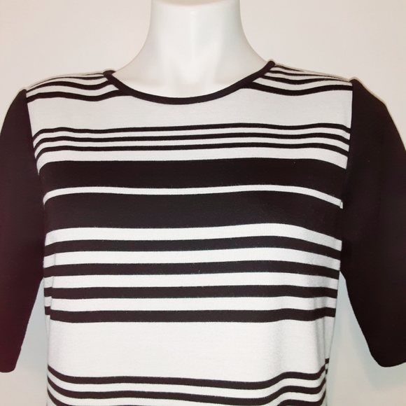 Black/Cream Striped Donna Ricco Dress - Picture 8 of 10